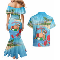 Monaco Christmas Couples Matching Mermaid Dress and Hawaiian Shirt Swimming Santa Claus - Wonder Print Shop