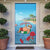 Monaco Christmas Door Cover Swimming Santa Claus - Wonder Print Shop