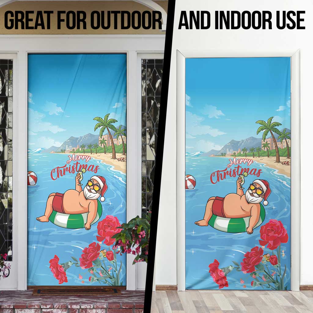 Monaco Christmas Door Cover Swimming Santa Claus - Wonder Print Shop