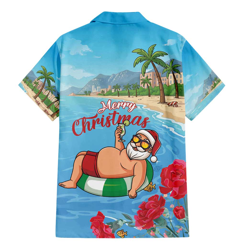 Monaco Christmas Family Matching Mermaid Dress and Hawaiian Shirt Swimming Santa Claus - Wonder Print Shop