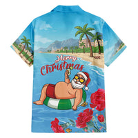 Monaco Christmas Family Matching Off Shoulder Maxi Dress and Hawaiian Shirt Swimming Santa Claus - Wonder Print Shop