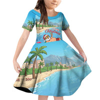 Monaco Christmas Family Matching Off Shoulder Short Dress and Hawaiian Shirt Swimming Santa Claus - Wonder Print Shop
