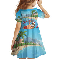 Monaco Christmas Family Matching Puletasi and Hawaiian Shirt Swimming Santa Claus - Wonder Print Shop