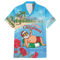 Monaco Christmas Family Matching Short Sleeve Bodycon Dress and Hawaiian Shirt Swimming Santa Claus - Wonder Print Shop
