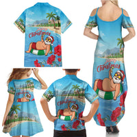 Monaco Christmas Family Matching Summer Maxi Dress and Hawaiian Shirt Swimming Santa Claus - Wonder Print Shop