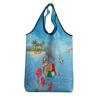 Monaco Christmas Grocery Bag Swimming Santa Claus - Wonder Print Shop