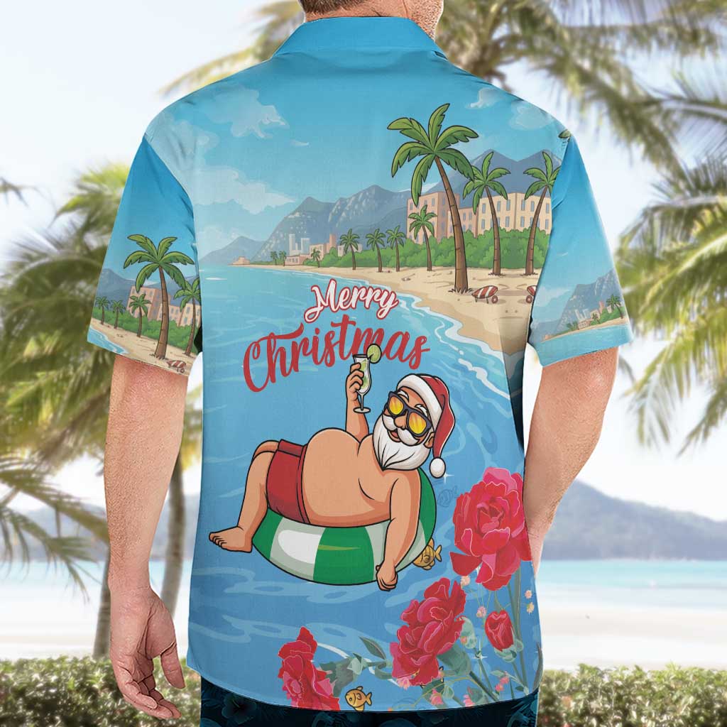 Monaco Christmas Hawaiian Shirt Swimming Santa Claus - Wonder Print Shop