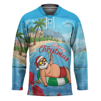 Monaco Christmas Hockey Jersey Swimming Santa Claus - Wonder Print Shop