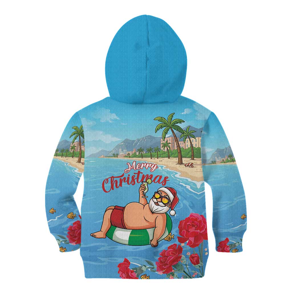 Monaco Christmas Kid Hoodie Swimming Santa Claus - Wonder Print Shop
