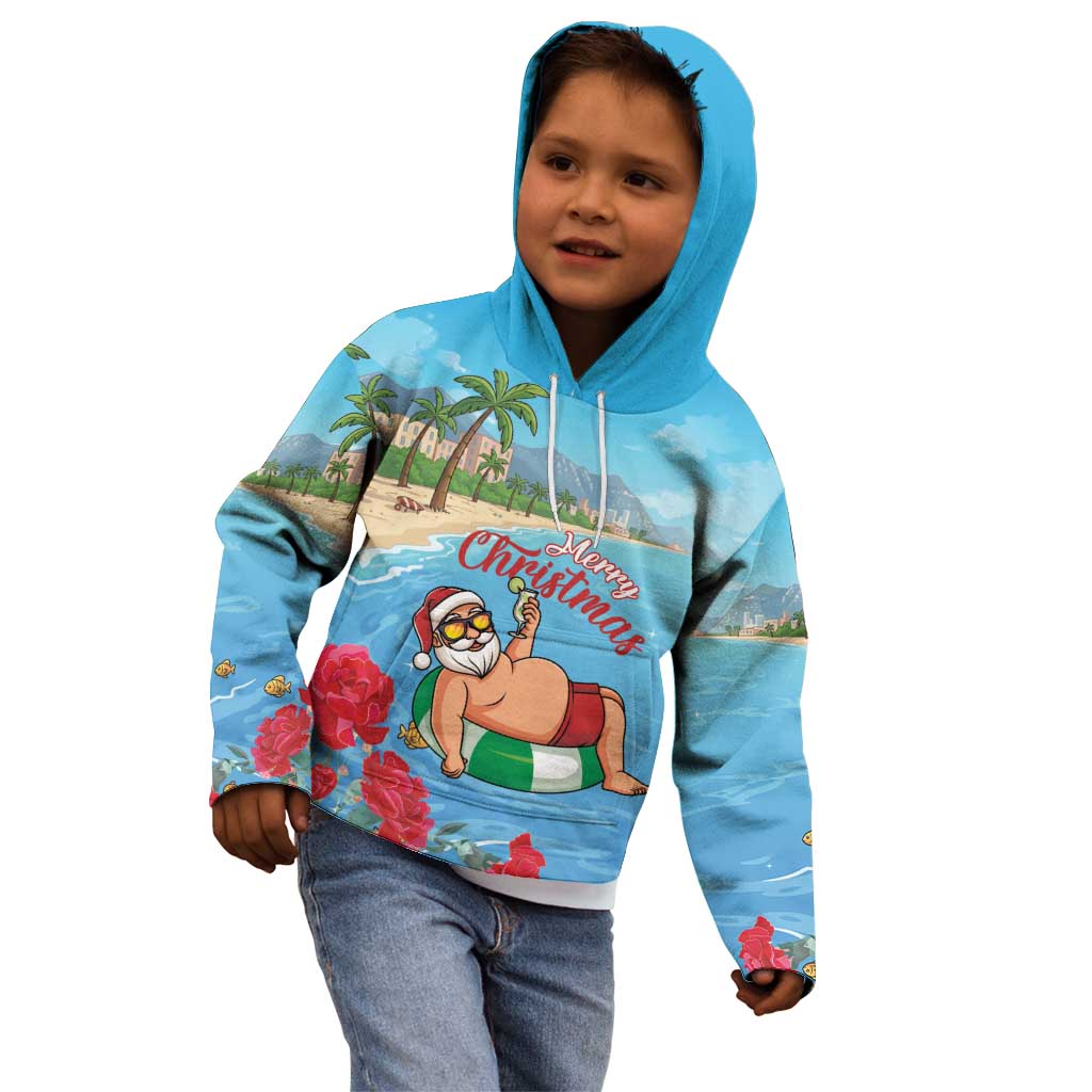 Monaco Christmas Kid Hoodie Swimming Santa Claus - Wonder Print Shop