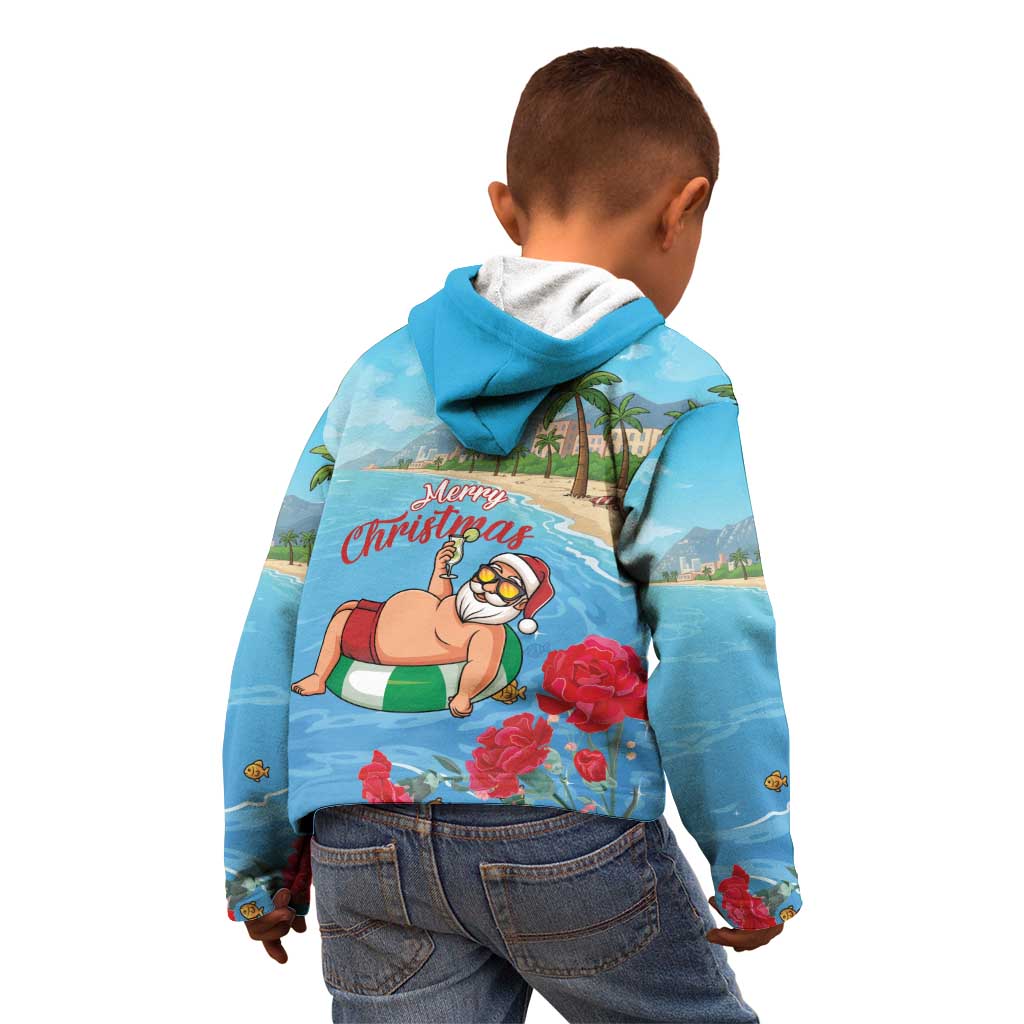 Monaco Christmas Kid Hoodie Swimming Santa Claus - Wonder Print Shop