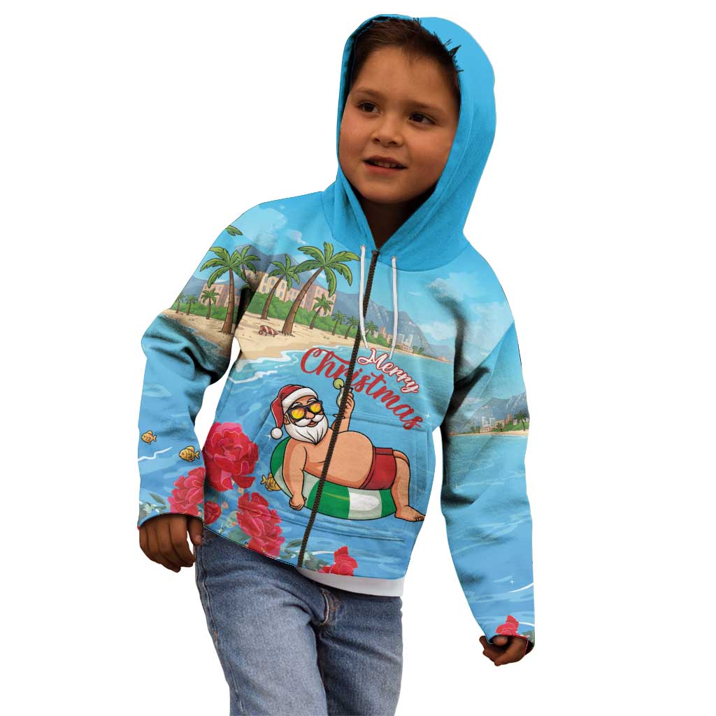 Monaco Christmas Kid Hoodie Swimming Santa Claus - Wonder Print Shop