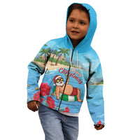 Monaco Christmas Kid Hoodie Swimming Santa Claus - Wonder Print Shop