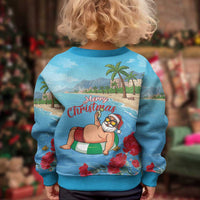 Monaco Christmas Kid Ugly Christmas Sweater Swimming Santa Claus - Wonder Print Shop