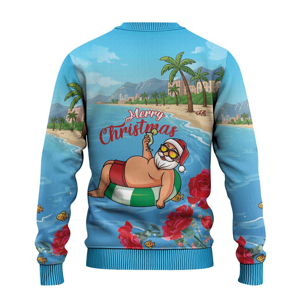 Monaco Christmas Ugly Christmas Sweater Swimming Santa Claus - Wonder Print Shop