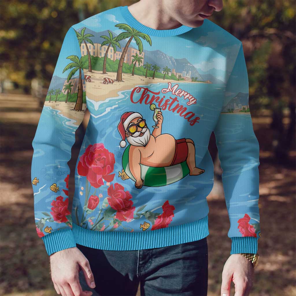 Monaco Christmas Ugly Christmas Sweater Swimming Santa Claus - Wonder Print Shop