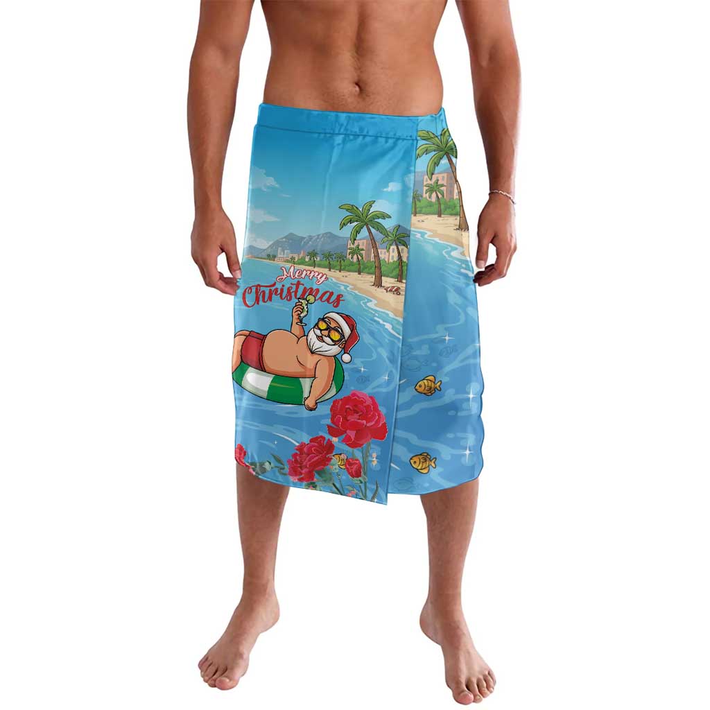 Monaco Christmas Lavalava Swimming Santa Claus - Wonder Print Shop