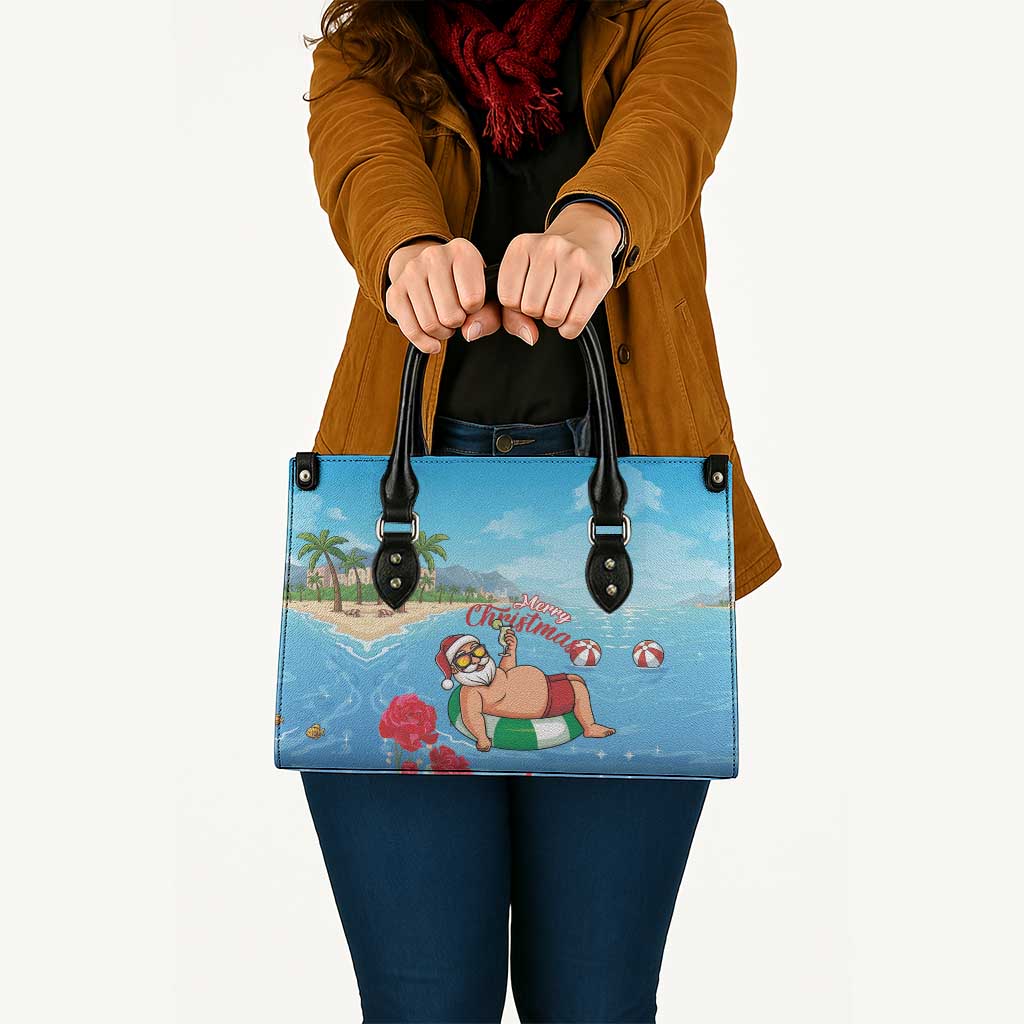 Monaco Christmas Leather Bag Swimming Santa Claus - Wonder Print Shop