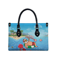 Monaco Christmas Leather Bag Swimming Santa Claus - Wonder Print Shop