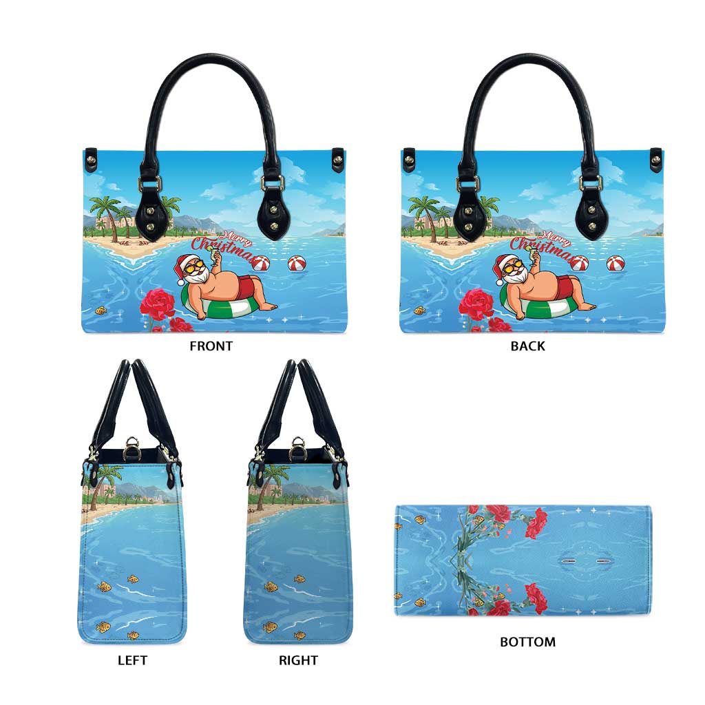 Monaco Christmas Leather Bag Swimming Santa Claus - Wonder Print Shop