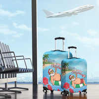 Monaco Christmas Luggage Cover Swimming Santa Claus - Wonder Print Shop