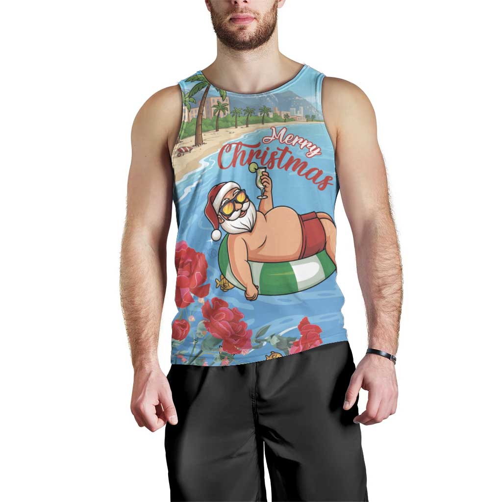 Monaco Christmas Men Tank Top Swimming Santa Claus - Wonder Print Shop