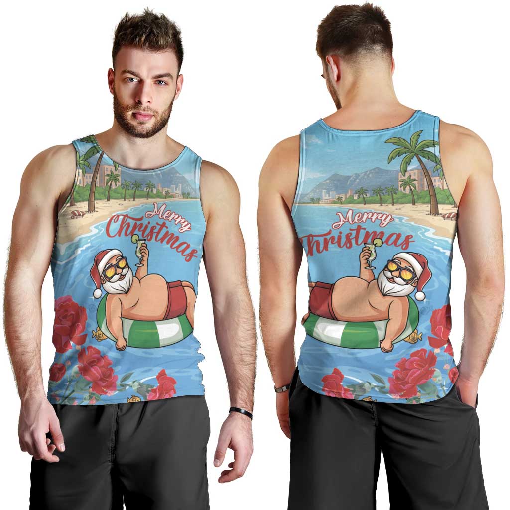 Monaco Christmas Men Tank Top Swimming Santa Claus - Wonder Print Shop