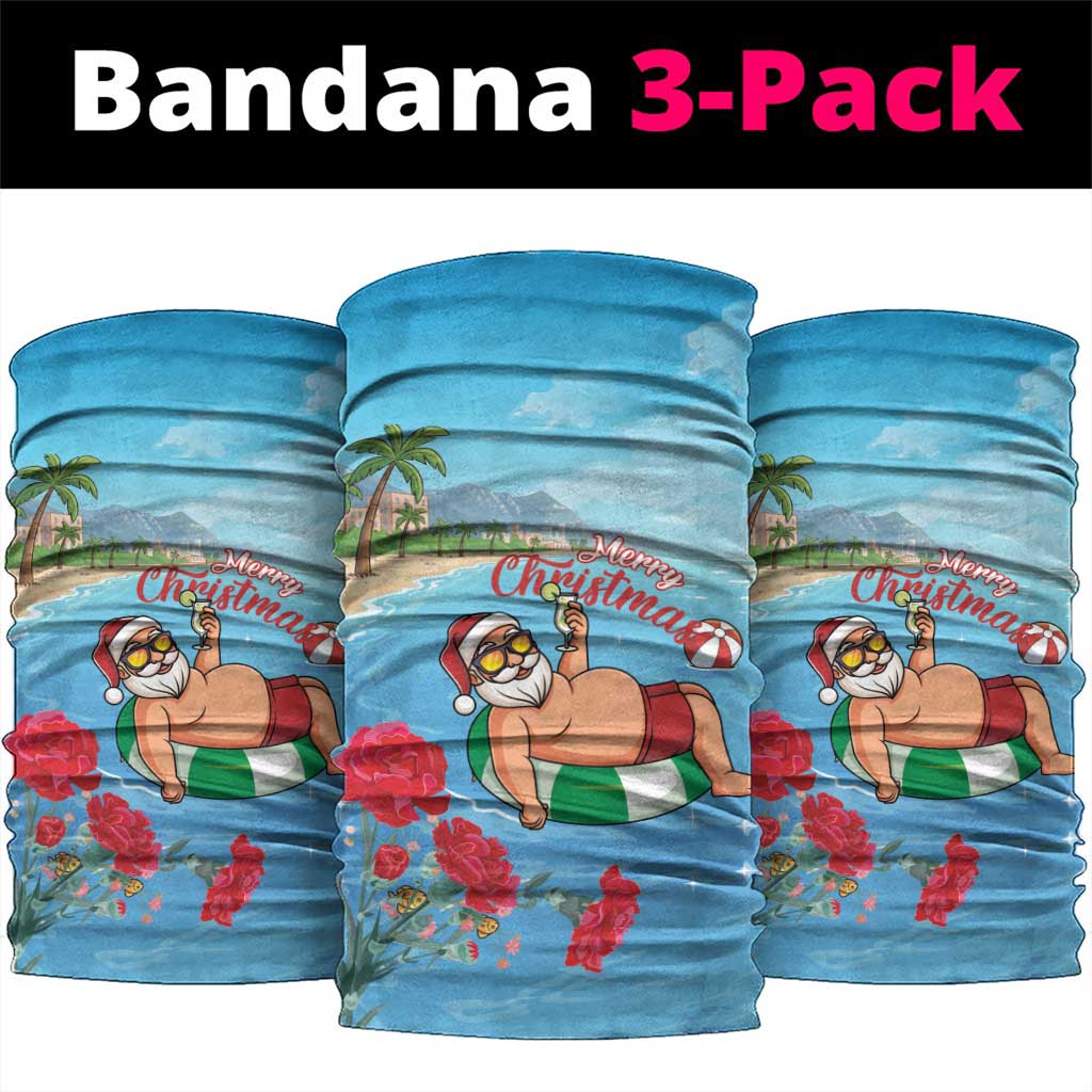 Monaco Christmas Neck Gaiter Swimming Santa Claus - Wonder Print Shop