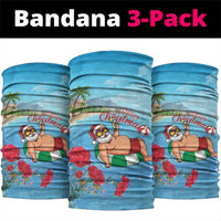 Monaco Christmas Neck Gaiter Swimming Santa Claus - Wonder Print Shop
