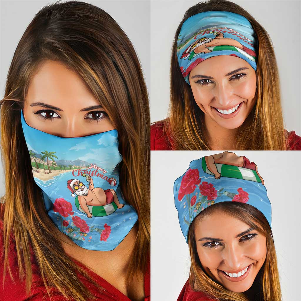 Monaco Christmas Neck Gaiter Swimming Santa Claus - Wonder Print Shop