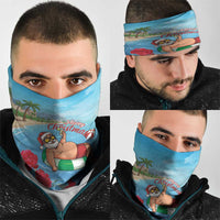 Monaco Christmas Neck Gaiter Swimming Santa Claus - Wonder Print Shop
