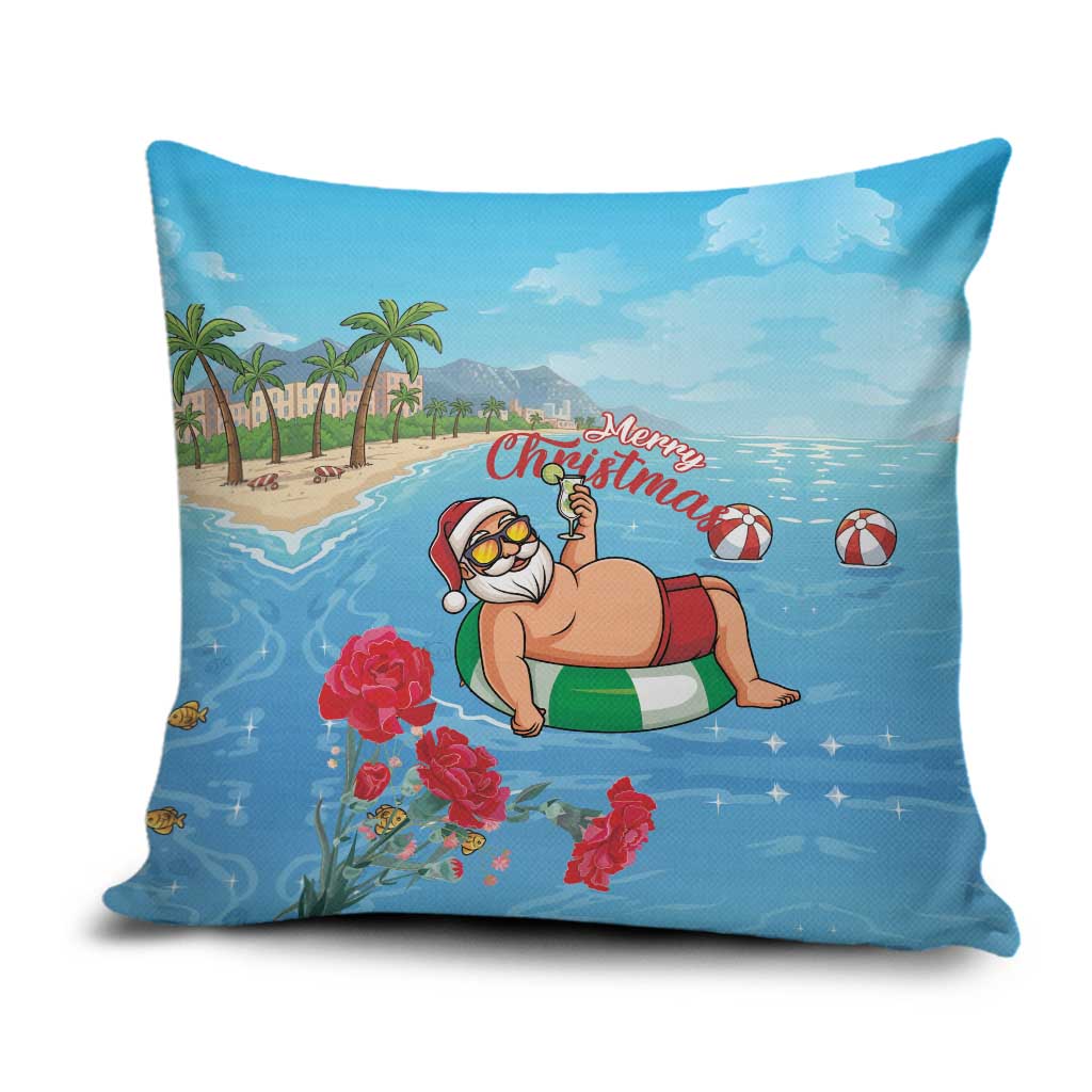Monaco Christmas Pillow Cover Swimming Santa Claus - Wonder Print Shop