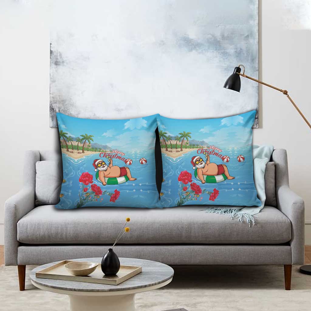 Monaco Christmas Pillow Cover Swimming Santa Claus - Wonder Print Shop