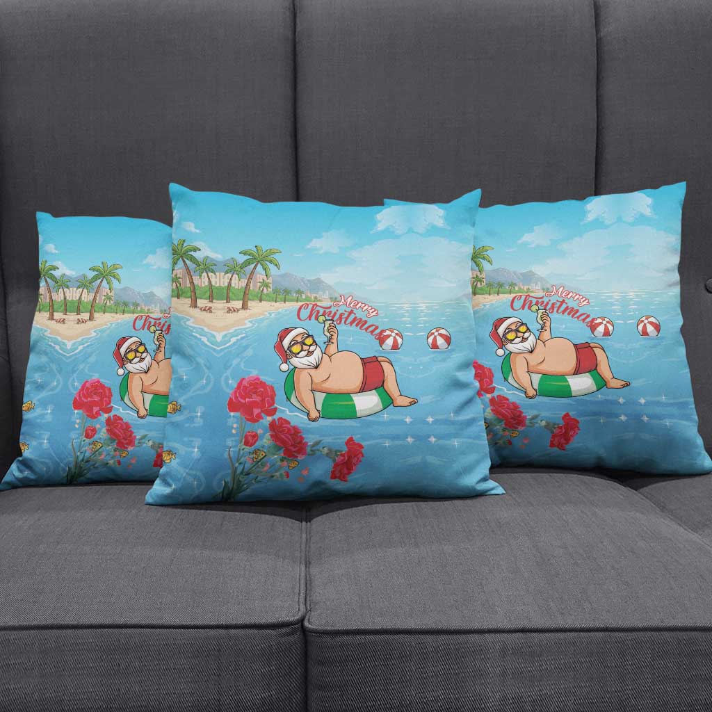 Monaco Christmas Pillow Cover Swimming Santa Claus - Wonder Print Shop