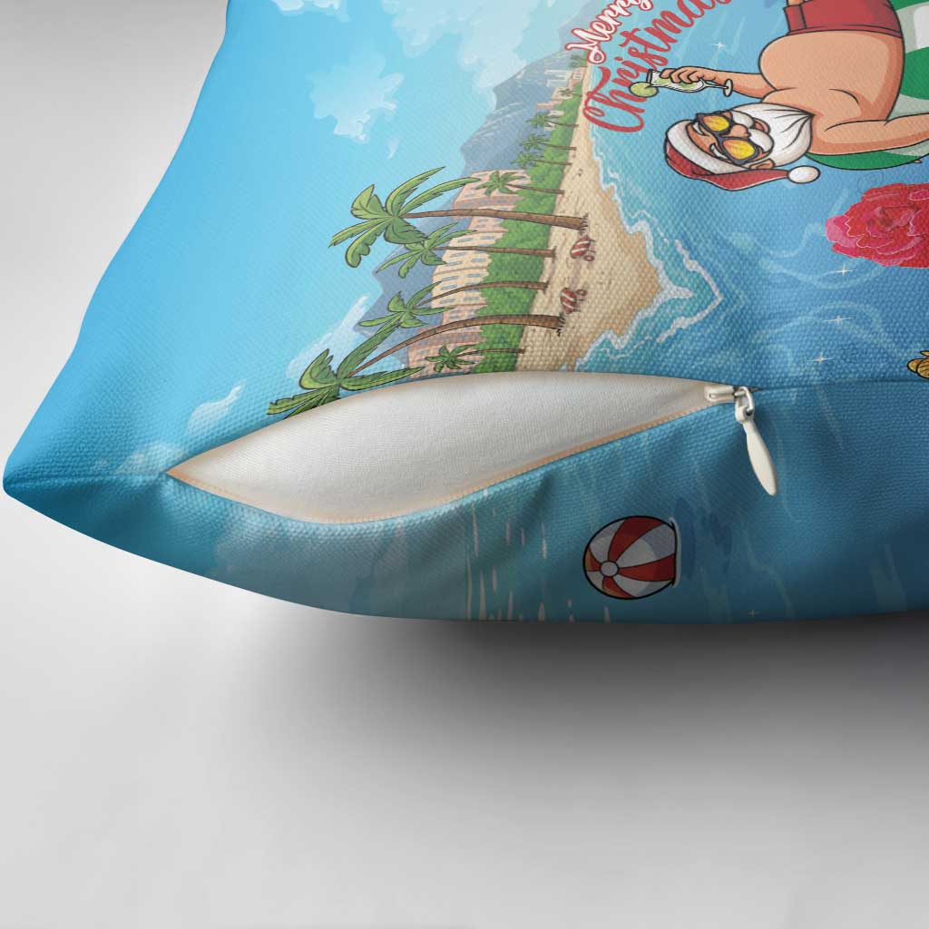 Monaco Christmas Pillow Cover Swimming Santa Claus - Wonder Print Shop