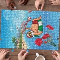 Monaco Christmas Puzzle Swimming Santa Claus - Wonder Print Shop