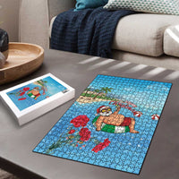 Monaco Christmas Puzzle Swimming Santa Claus - Wonder Print Shop
