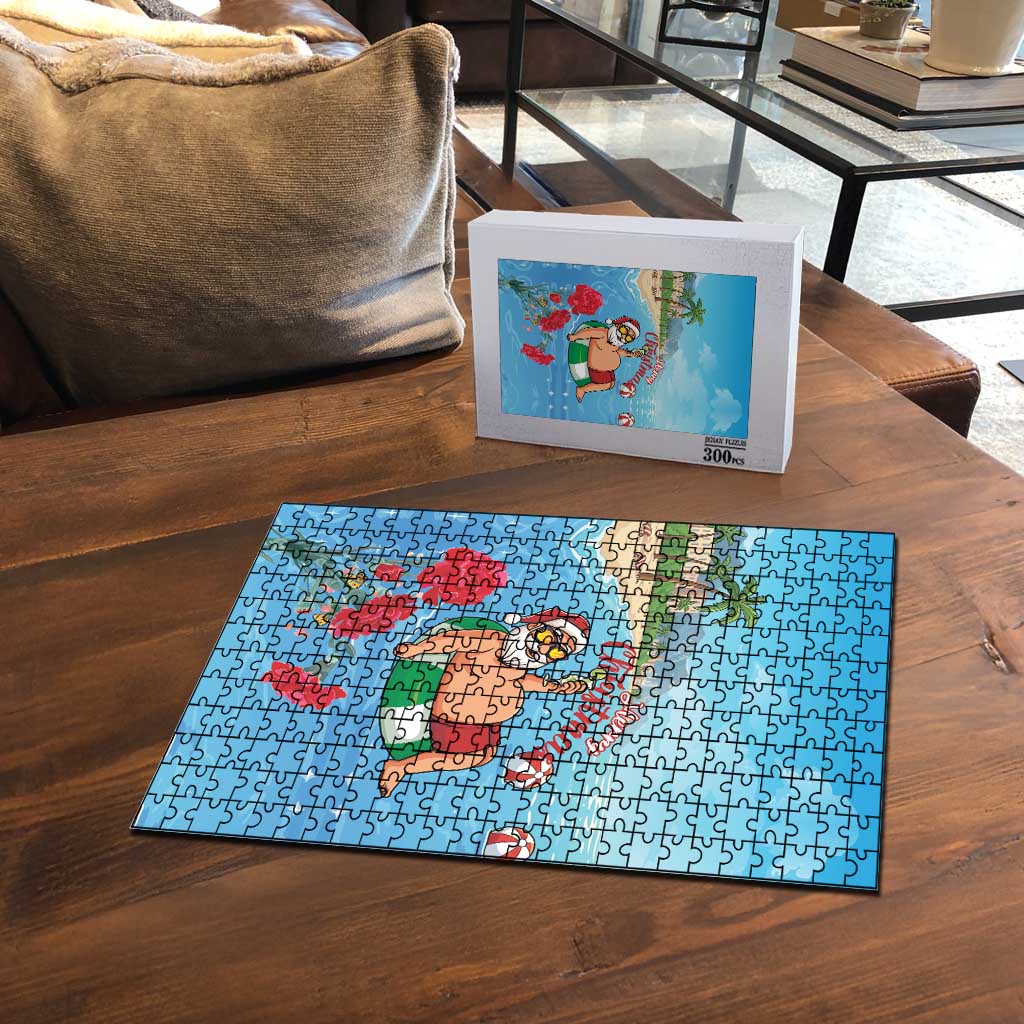 Monaco Christmas Puzzle Swimming Santa Claus - Wonder Print Shop