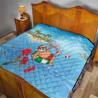 Monaco Christmas Quilt Swimming Santa Claus - Wonder Print Shop