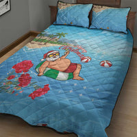 Monaco Christmas Quilt Bed Set Swimming Santa Claus - Wonder Print Shop