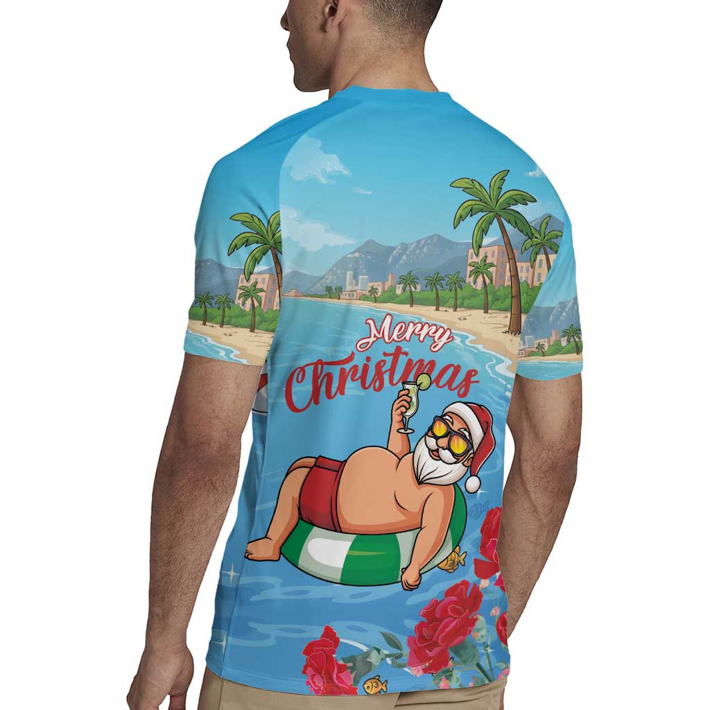 Monaco Christmas Rugby Jersey Swimming Santa Claus - Wonder Print Shop
