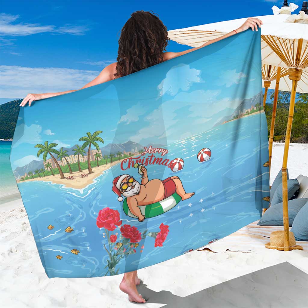 Monaco Christmas Sarong Swimming Santa Claus - Wonder Print Shop