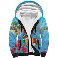 Monaco Christmas Sherpa Hoodie Swimming Santa Claus - Wonder Print Shop