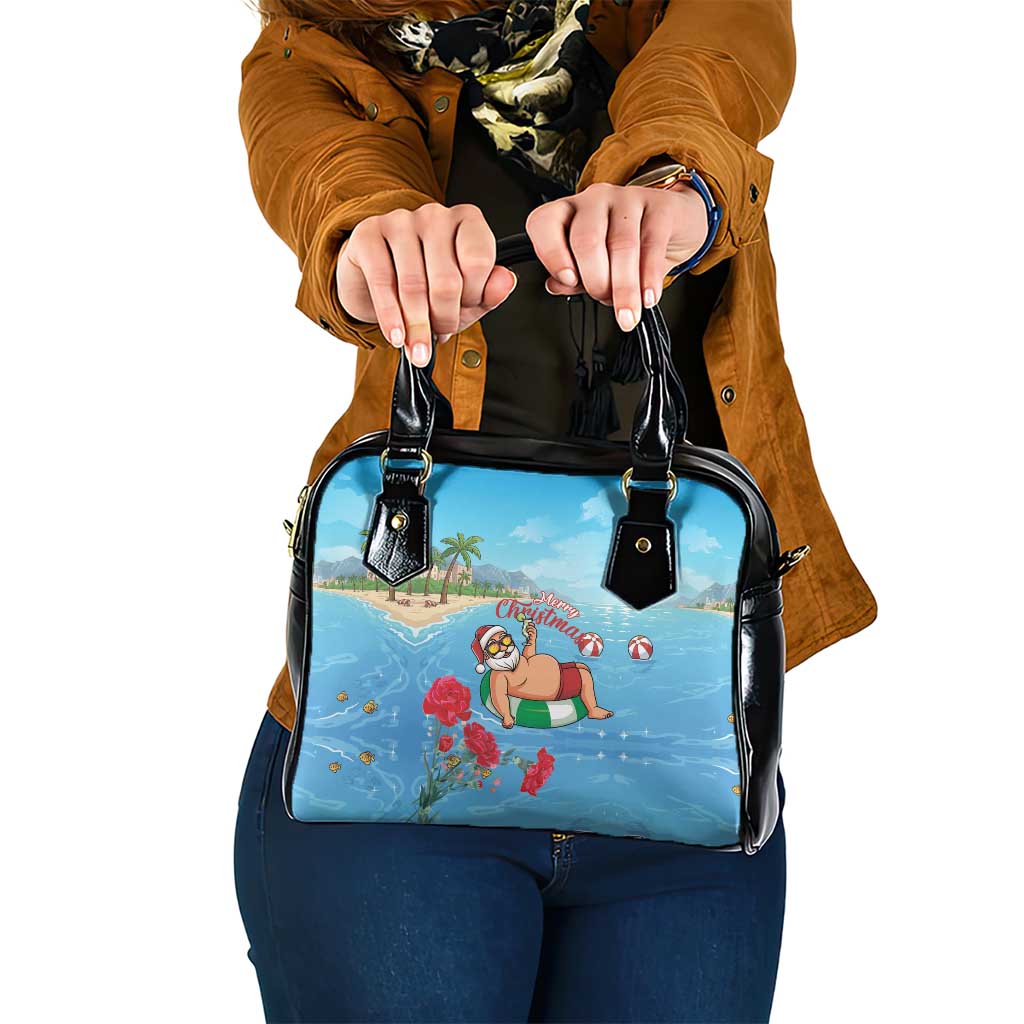 Monaco Christmas Shoulder Handbag Swimming Santa Claus - Wonder Print Shop