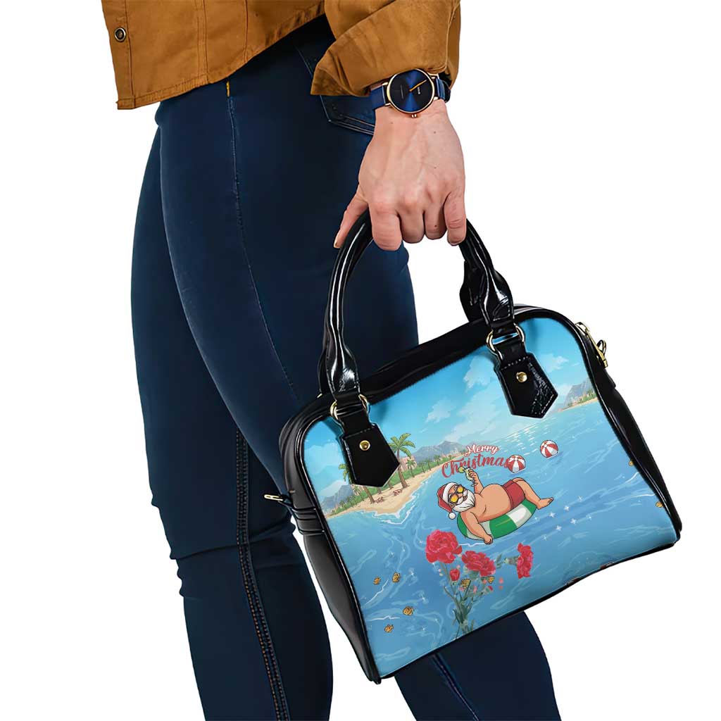 Monaco Christmas Shoulder Handbag Swimming Santa Claus - Wonder Print Shop
