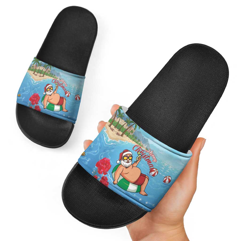 Monaco Christmas Slide Sandals Swimming Santa Claus - Wonder Print Shop
