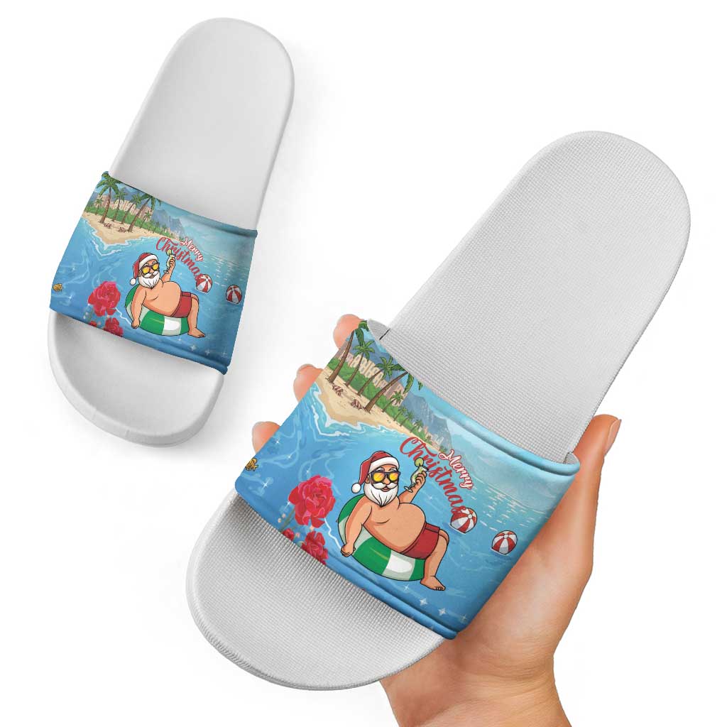 Monaco Christmas Slide Sandals Swimming Santa Claus - Wonder Print Shop