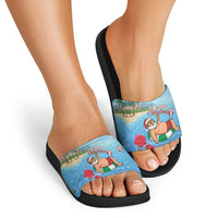 Monaco Christmas Slide Sandals Swimming Santa Claus - Wonder Print Shop