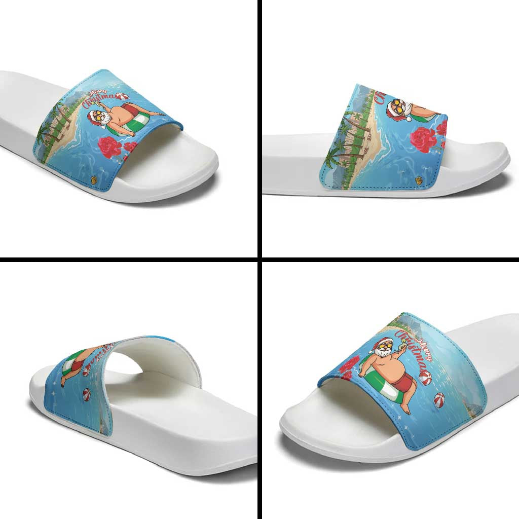 Monaco Christmas Slide Sandals Swimming Santa Claus - Wonder Print Shop