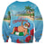 Monaco Christmas Sweatshirt Swimming Santa Claus - Wonder Print Shop